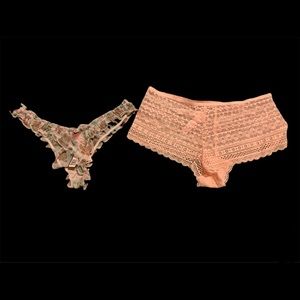 Victoria Secret VS Lot of 2 Thong and Cheeky Underwear NWT NEW Size XS